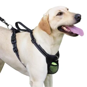 Nylon Ultimate Control Dog Harness M/L 22"-30" Chest Front & Rear Control Dual Leash Training Padded Handle Storage Pouch