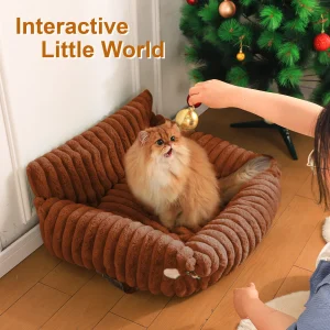 Cute high-end cat sofa bed, furry cat sofa lounge chair, detachable and washable, suitable for dogs and cats